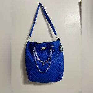 Blue Quilted Shoulder Bag